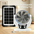 Solar Desk Fan with Adjustable Stand, Separate Panel, USB Input, Phone Output and 1-Piece Package