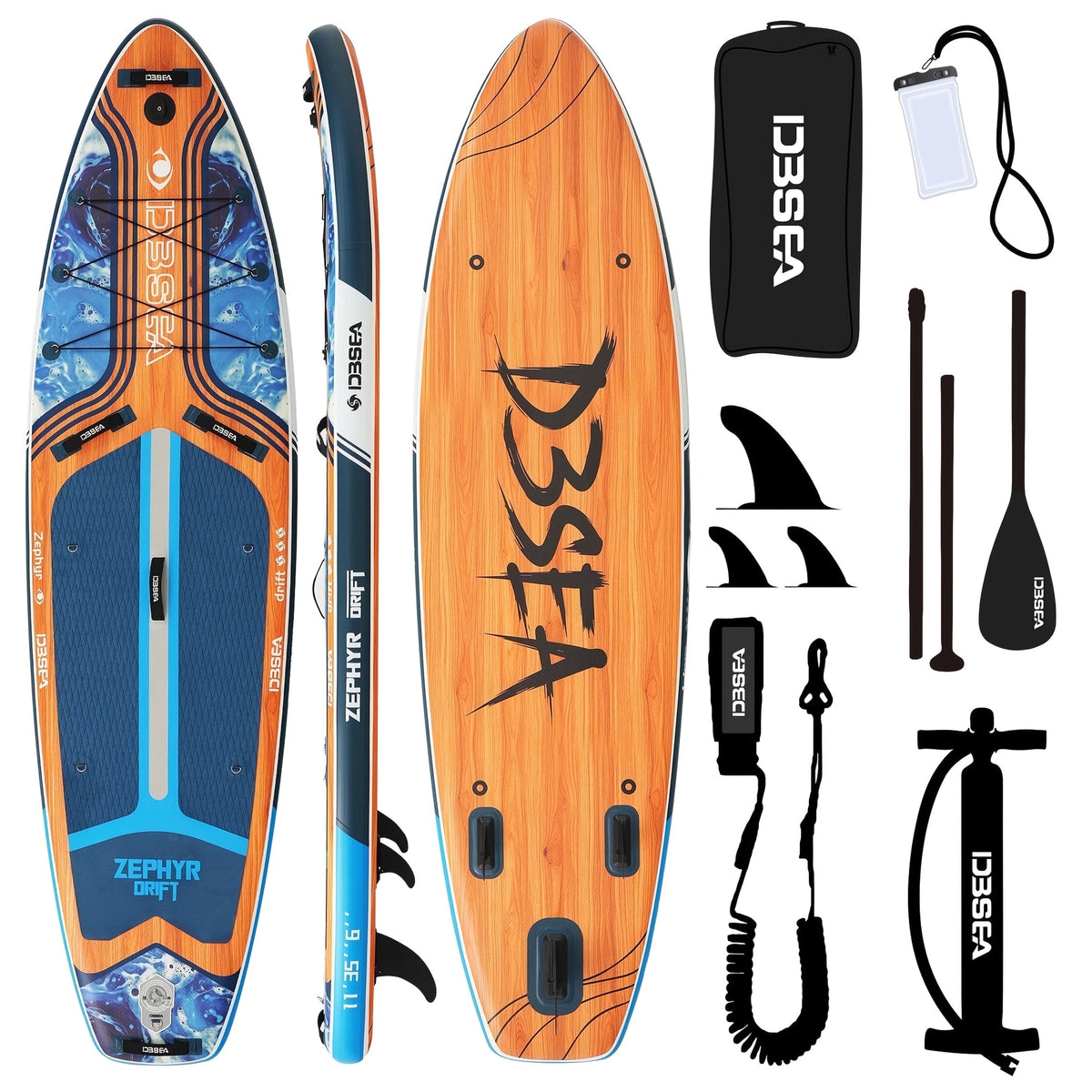 Premium SUP Board 11ft x 35'' Extra Wide Inflatable Paddle Board for Youth Adults with Backpack Waterproof Phone Pouch Paddle Leash Hand