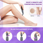 Women's Electric Bikini Trimmer Body Shaver Cordless Razor Replaceable Heads Facial Hair Eyebrow Nose Ear Hair Removal Sensitive Skin