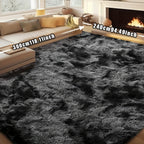 Rectangular Shaggy Area Rug with Four Color Labels and 24 x 35.8-Inch to 94.49 x 118.11-Inch Sizes