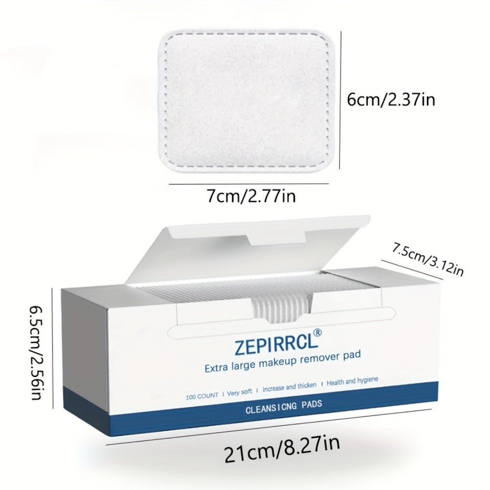 Disposable Square Cleansing Pads 200pcs (2 Boxes x 100) Extra Thick Soft Wet & Dry Facial Pads for Daily Skincare Makeup Removal