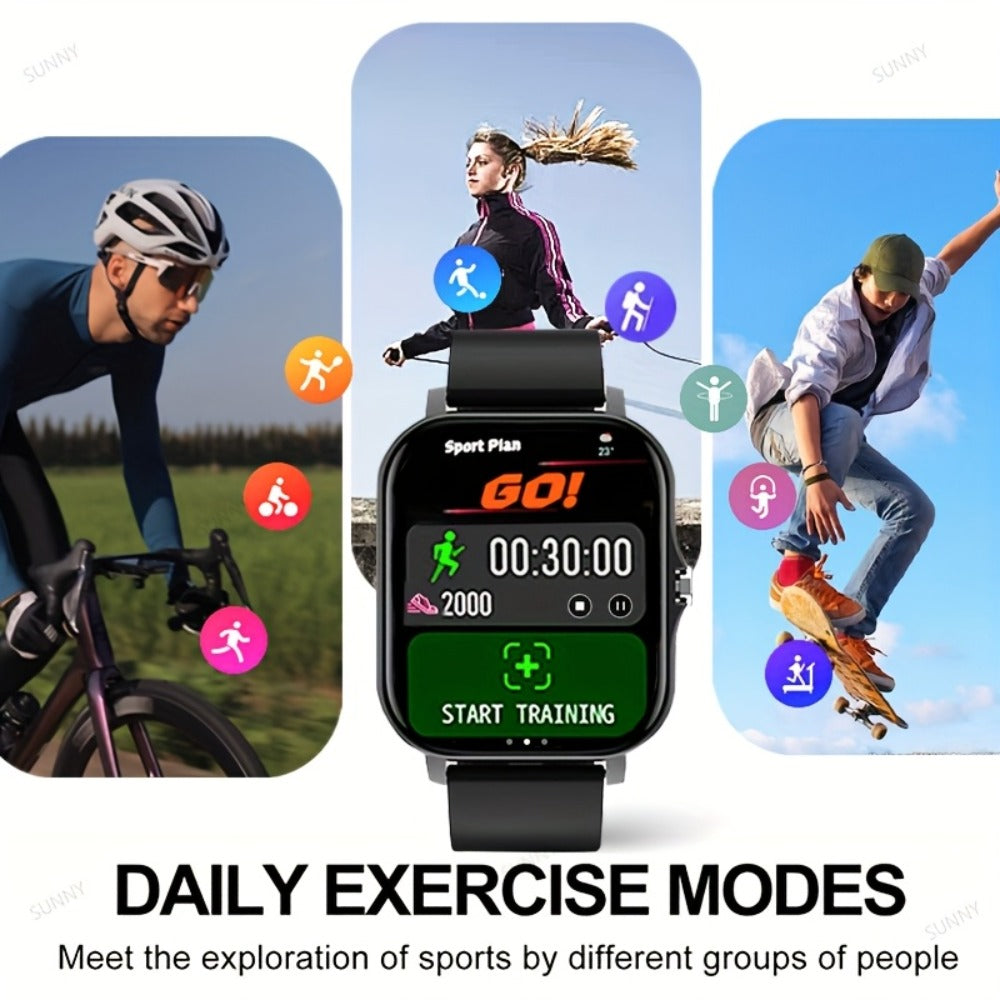 Smartwatch 1.83 Inch Full Touch with Bonus Strap, Calling, Pedometer and Exercise Modes in Two Colors