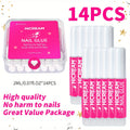 Nail Glue Set, MICHAN 14- or 28-Piece Configurations with 2ml Squeeze Tubes and Optional 7ml Brush Bottles