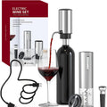 Electric Wine Opener Gift Set 7-in-1 Rechargeable Automatic Corkscrew Stainless Steel with Aerator Pourer Vacuum Stoppers Foil Cutter