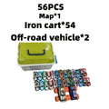 56 Pcs Mini Die-Cast Metal Car Set with 2 Stunt Cars, Play Mat & Storage Box - Friction Pull Back Toy Cars for Kids Boys Girls Ages 3+