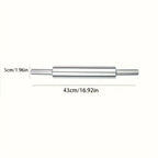 Stainless Steel Rolling Pin, Professional Non-Stick Dough Roller with Non-Slip Grip and Rounded Ends, Easy to Clean Baking Rolling Pin