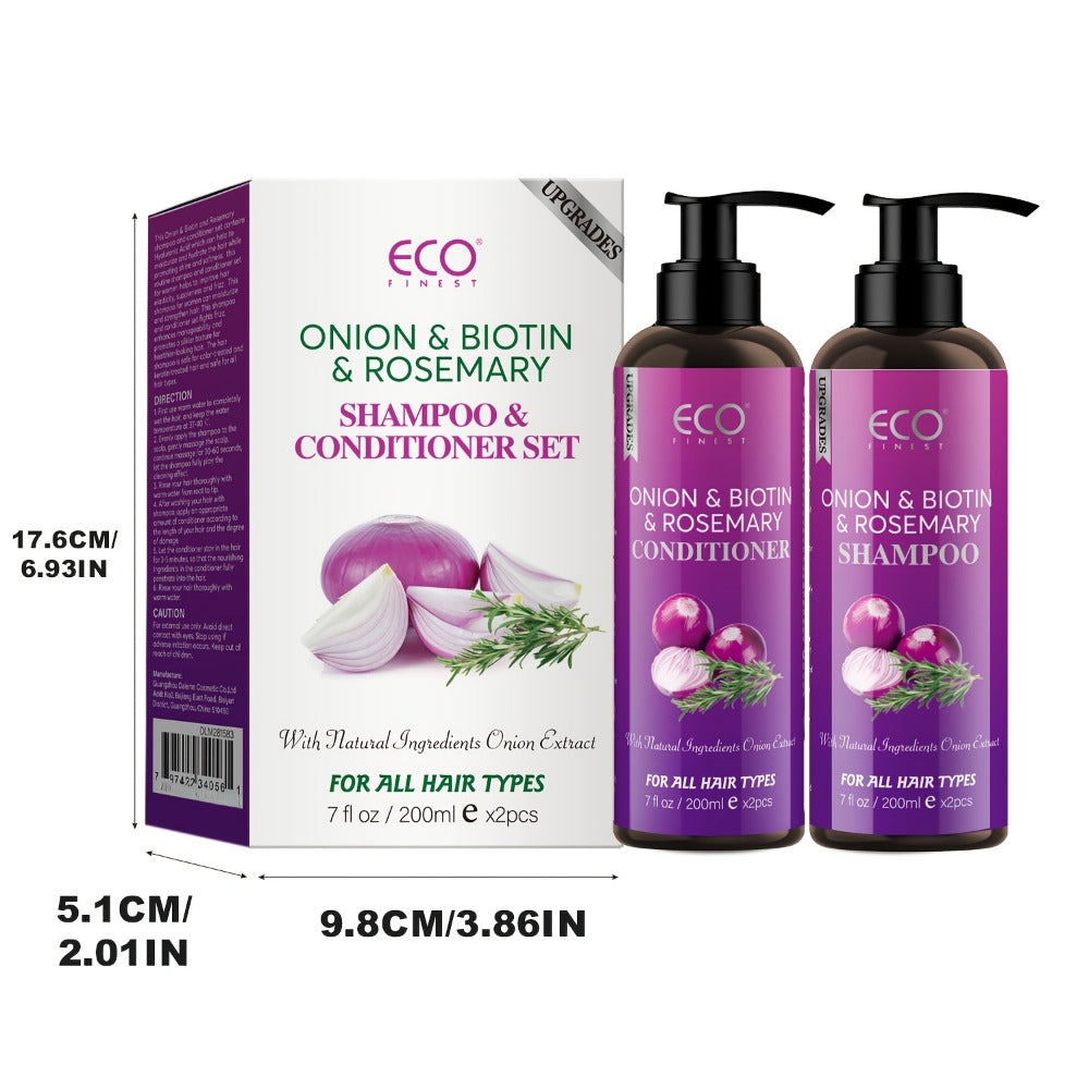 Shampoo and Conditioner Set Biotin & Rosemary with Onion Extract & Jojoba Oil – Hydrating Oil Control Hair Care for Dry Damaged Hair & Scalp