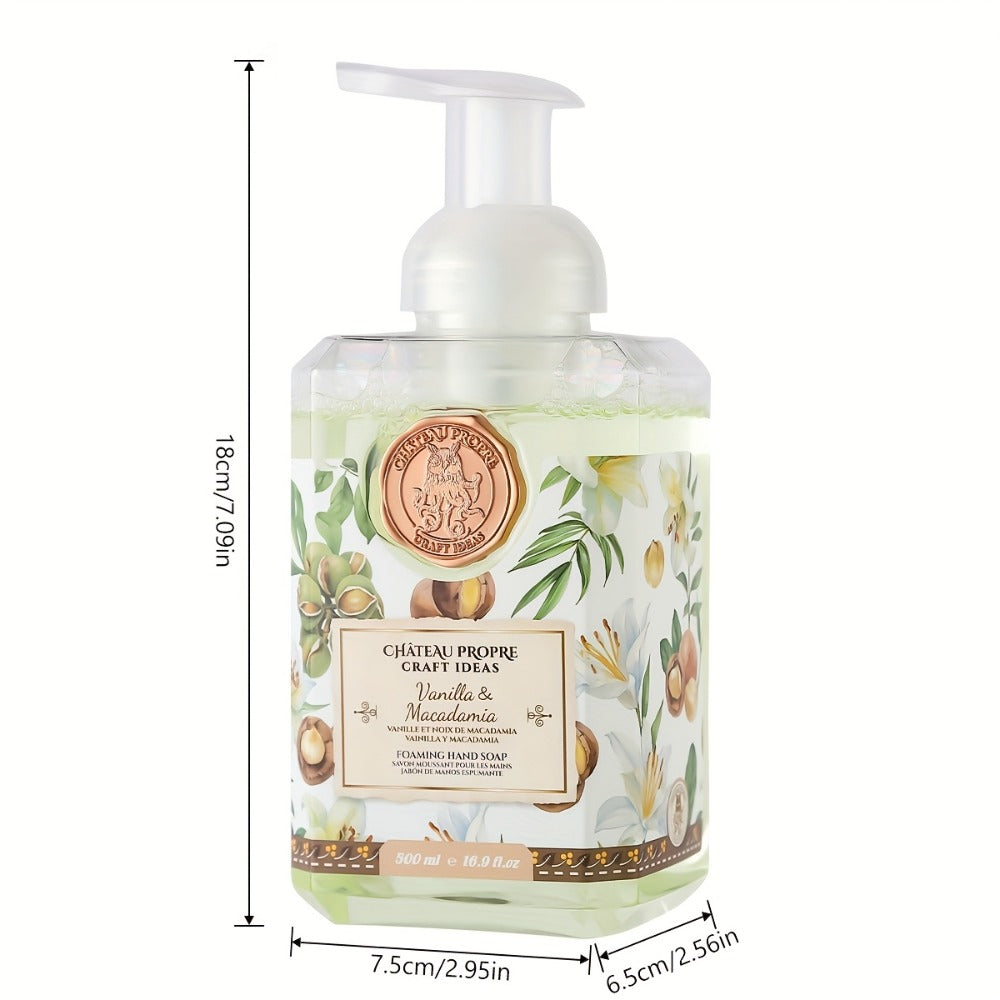 Moisturizing Foaming Hand Soap 500ml with Coconut Oil – Cruelty-Free Foam Soap for Bathroom & Kitchen | 8 Fresh Scents: Vanilla, Citrus