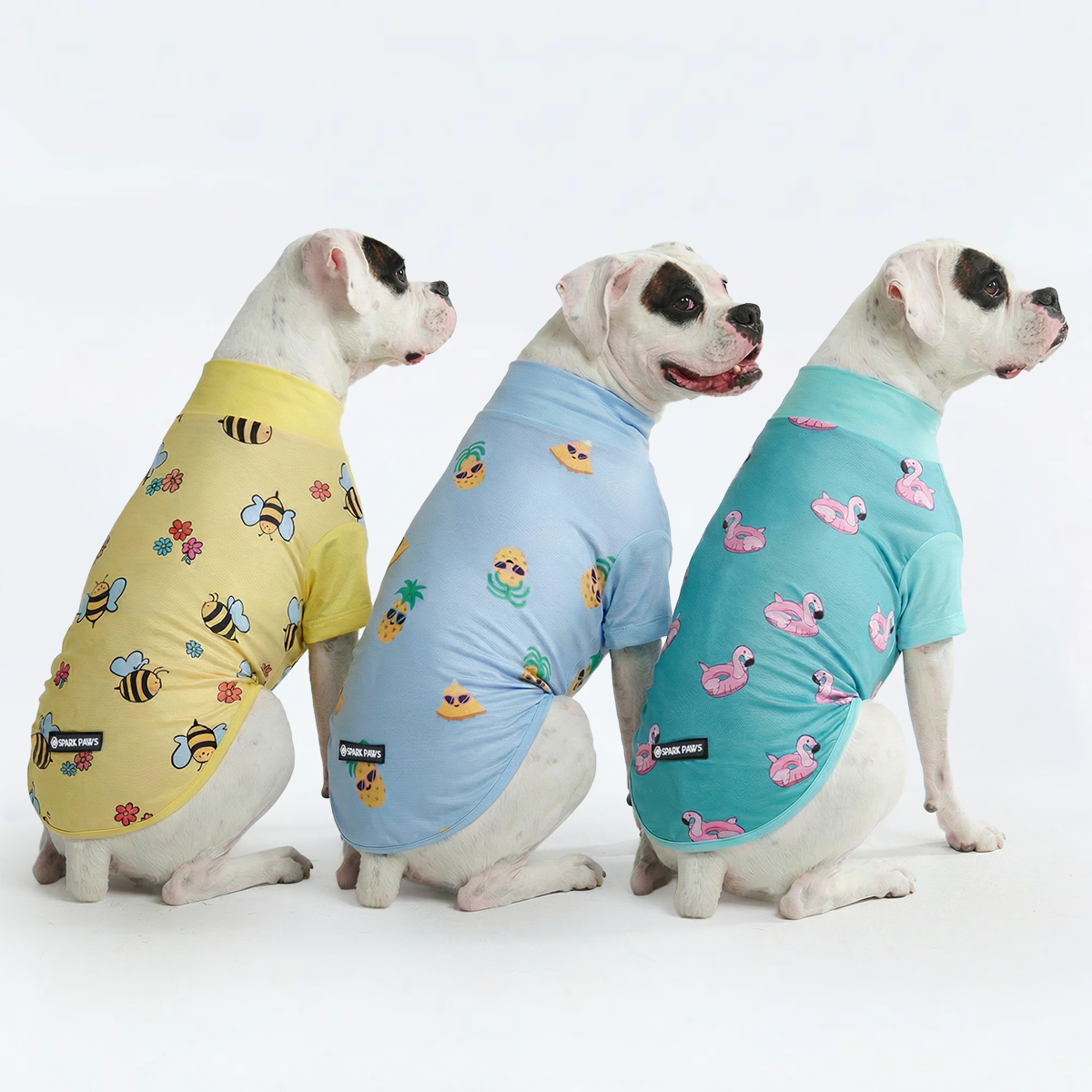 UPF 30 Dog Sun Shirt, Bees Flamingo Pineapple / 2XL