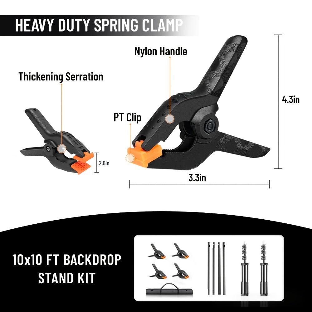 10x10Ft Backdrop Stand Kit with 2 Adjustable Support Stands 4 Crossbars 4 Clamps for Photography for an Everyday Personal Care Routine