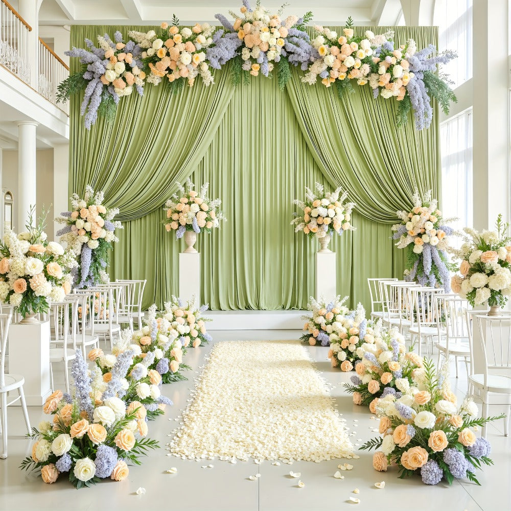 Backdrop Curtains 4 Pack 59x118 Inch, Wrinkle-Resistant Non-Transparent Party Decoration Fabric with Pole Pocket