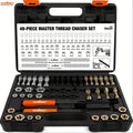 Thread Repair Kit 48-Piece – UNF UNC & Metric Tap and Die Rethreading Set, SAE & Metric Thread Chaser for Bolt & Nut Repair