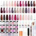 Dip Powder Nail Kit with NOCIS Label, 20 Pink Purple Brown Glitter Powders, Four Liquids and Nail Tools