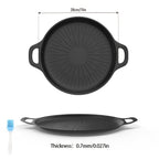 BBQ Griddle Pan Non-Stick with Oil Drain Groove & Double Handles for Home Cooking, Dining and Outdoor Meals