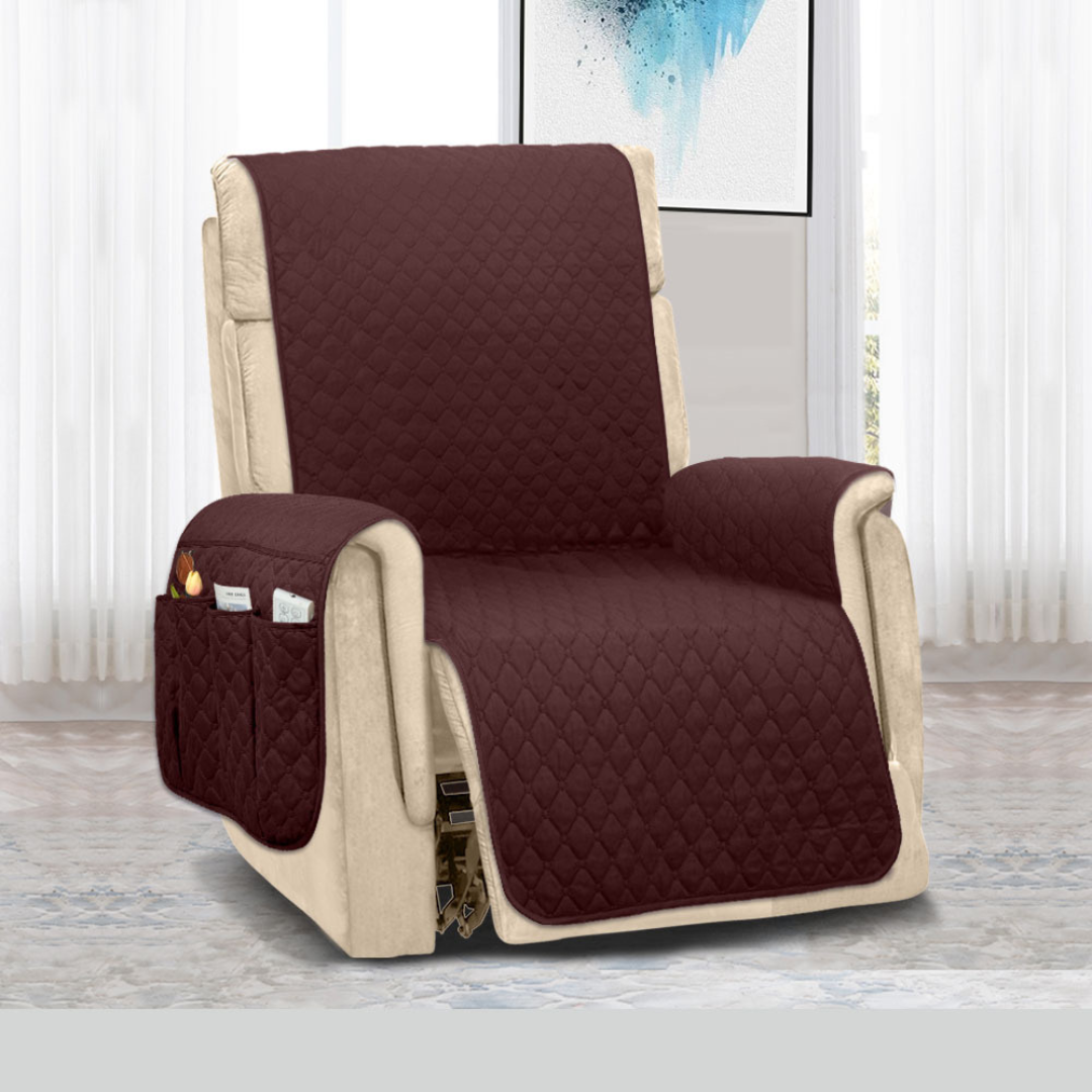 Dog Furniture Protector Cover Brown / Beige / Recliner (30 IN X 51 IN X 18 IN)