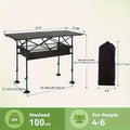 Foldable Roll-Up Camping Picnic Table with Carry Bag | Portable Outdoor Table for Camping Beach Backyard BBQ Parties Patios | Lightweight