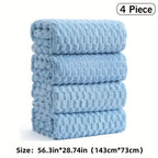 Towel Set 4 or 8 Piece Microfiber Collection with Hair-Drying Cap Options in Four Colors for Home and Guest Use