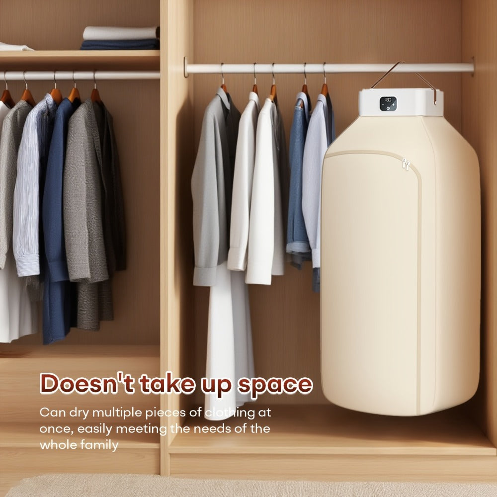 Mini Dryer Machine 600W Portable Clothes Dryer Dual Mode Quiet Operation Timer 1H 2H 8H Energy Efficient for Apartments Dorms RVs Travel