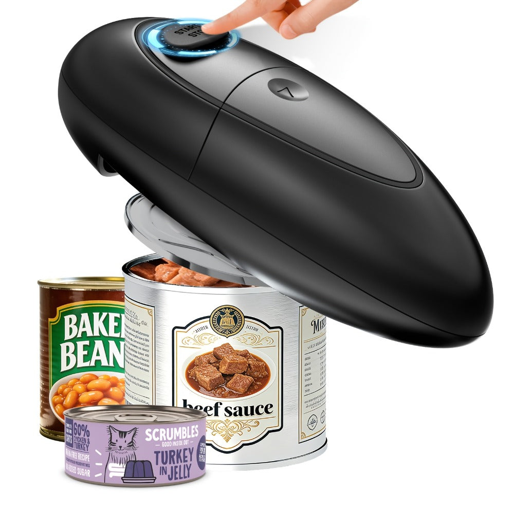 Automatic Can Opener Hands-Free | Electric Battery-Powered One-Touch Can Opener for All Can Sizes, Safe Smooth Edge