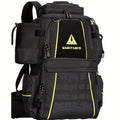 Large Fishing Tackle Bag with 4 Tackle Boxes – 43L Backpack with Rod Holder, Detachable Waist Pack & Gear Storage for Men Women | Black