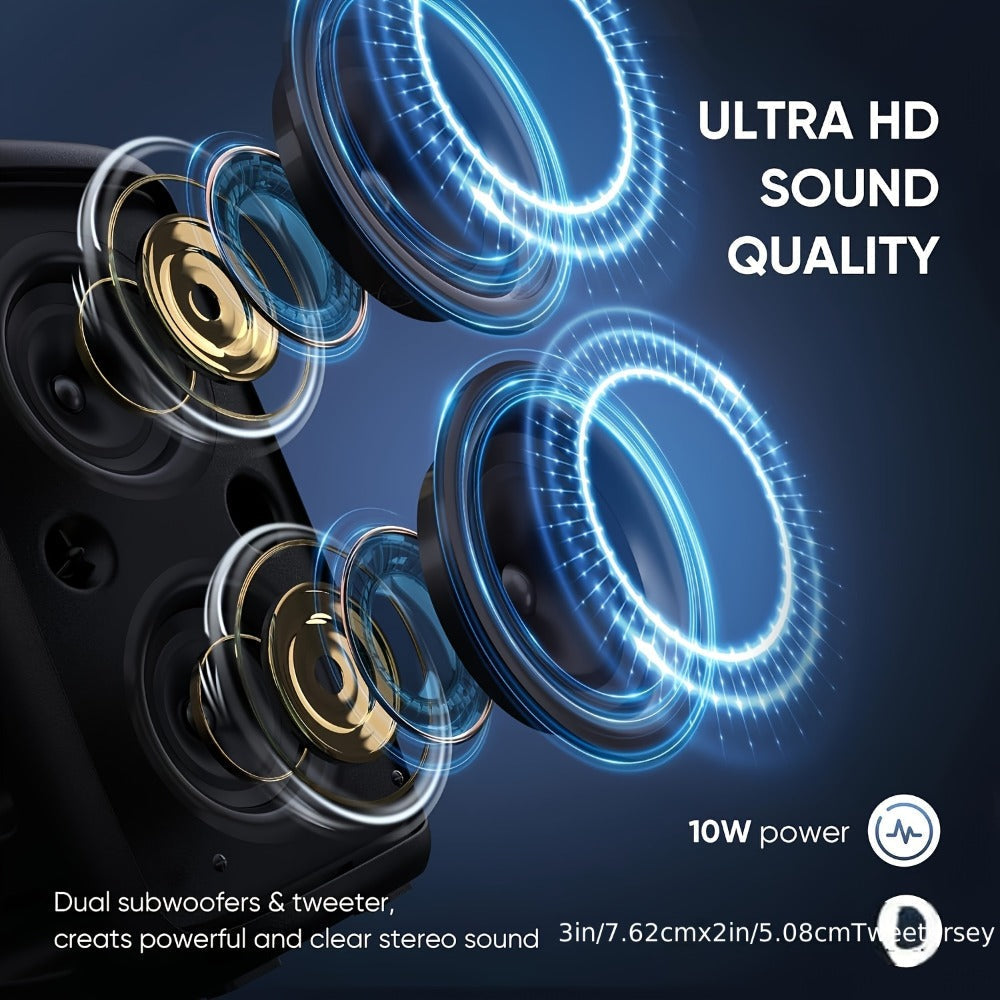 Wireless Bluetooth Speaker with Color LED Lights, MOKiN KTS-1265 Portable Party Speaker, Bass Boost