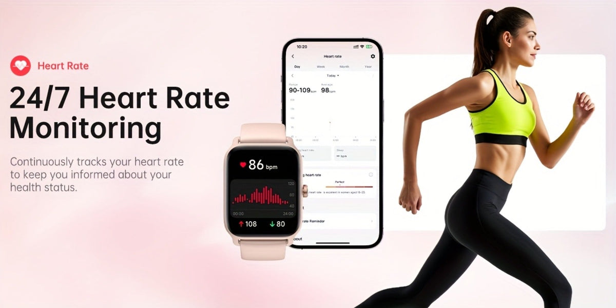 Smartwatch with Built-in Alexa FAWEIO 1.8" HD Touch Screen, Bluetooth Calling, 100+ Sport Modes, Fitness Tracker Heart Rate Sleep