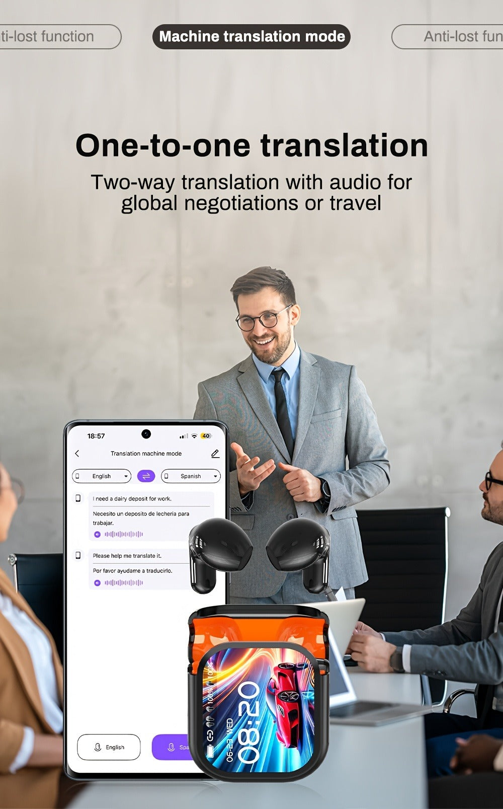 AI Translation Earphones Real-Time 134 Languages TWS Wireless Bluetooth Earbuds HTC NE20 HD for an Everyday Personal Care Routine