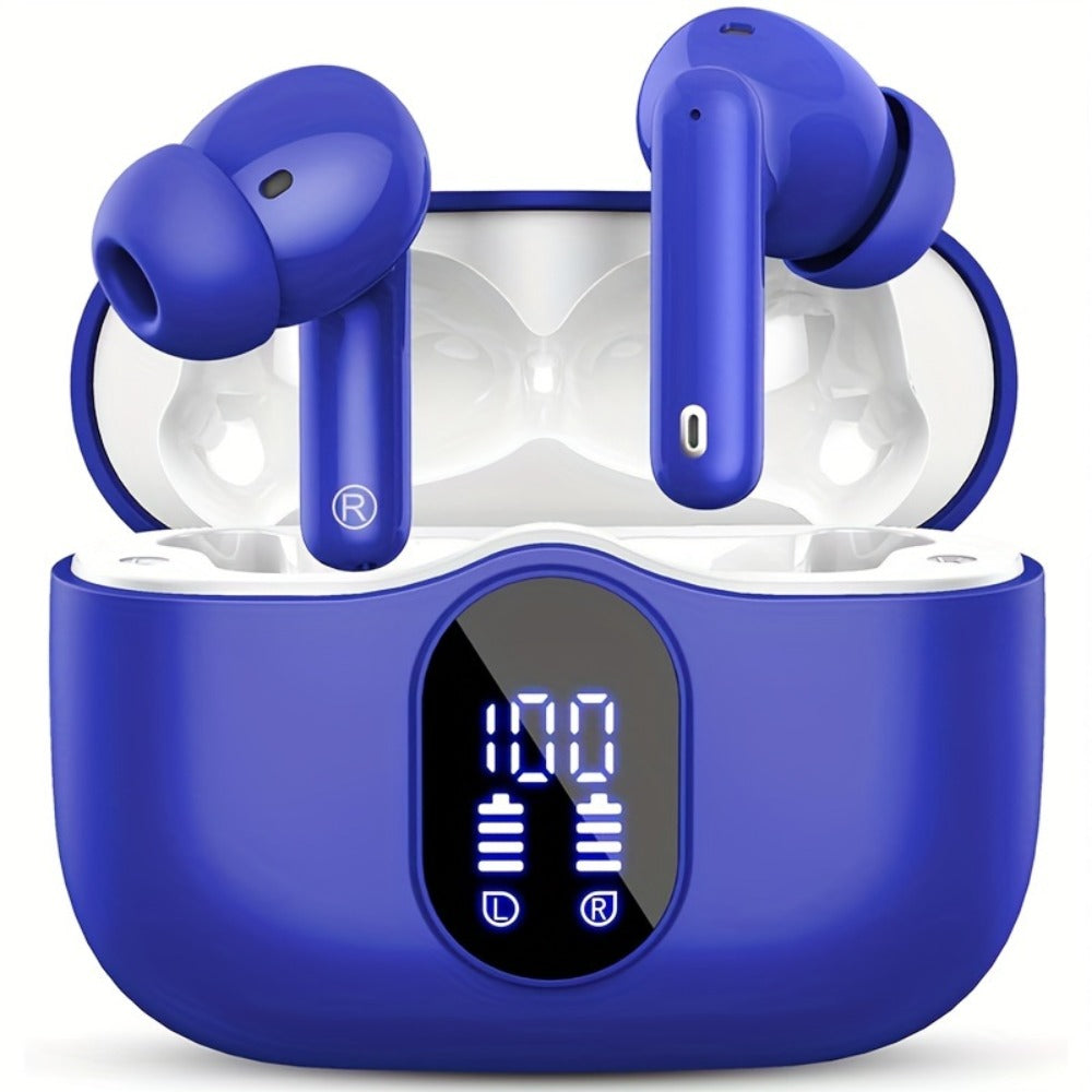 Wireless Earbuds Bluetooth 5.3 with Call Noise Reduction Mic, LED Display Case and Eight Color Options