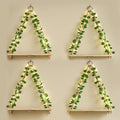 Hanging Wall Shelf Set with Macrame-Style Ropes, Artificial Ivy, LED Light Strands and 2- to 4-Piece Options
