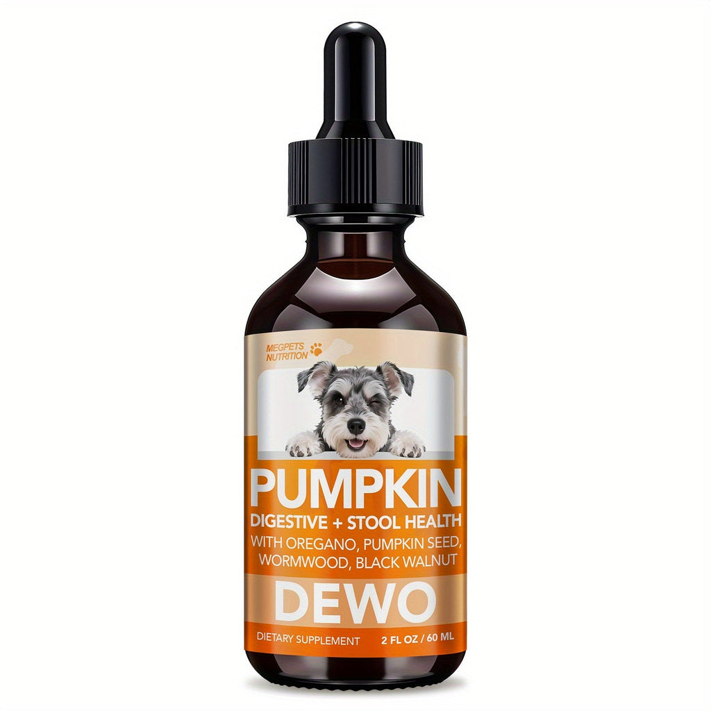 Pet Gut Wellness Drops with Black Walnut & Pumpkin Seed – Digestive Supplement for Dogs & Cats, Flora Balance