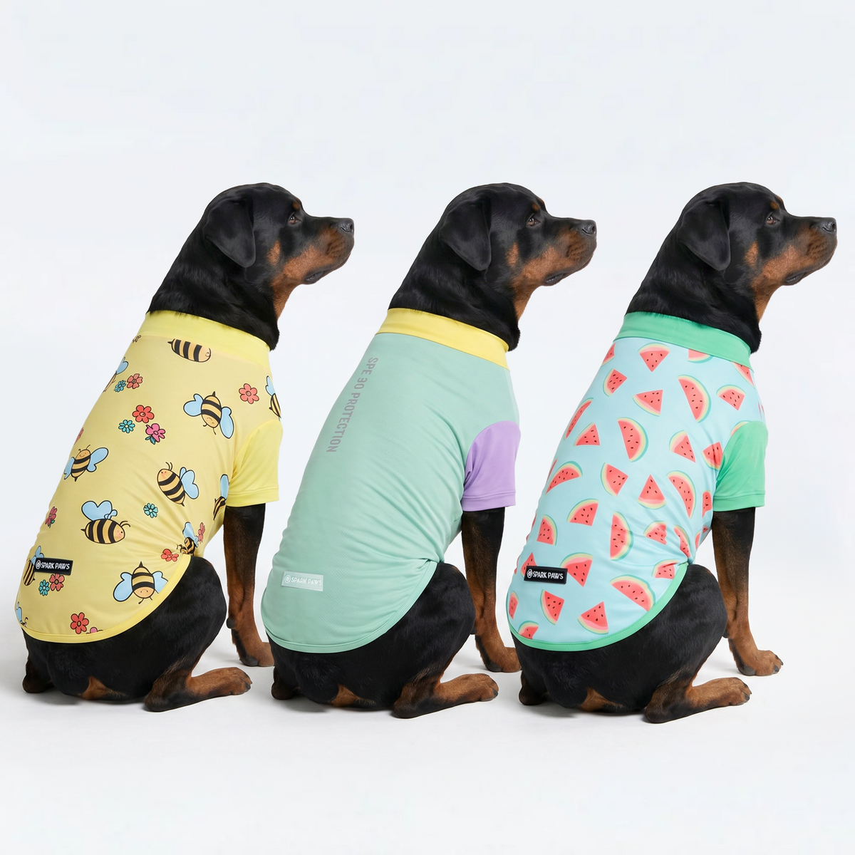 UPF 30 Dog Sun Shirt, Breeze Bees Watermelon / 4XL