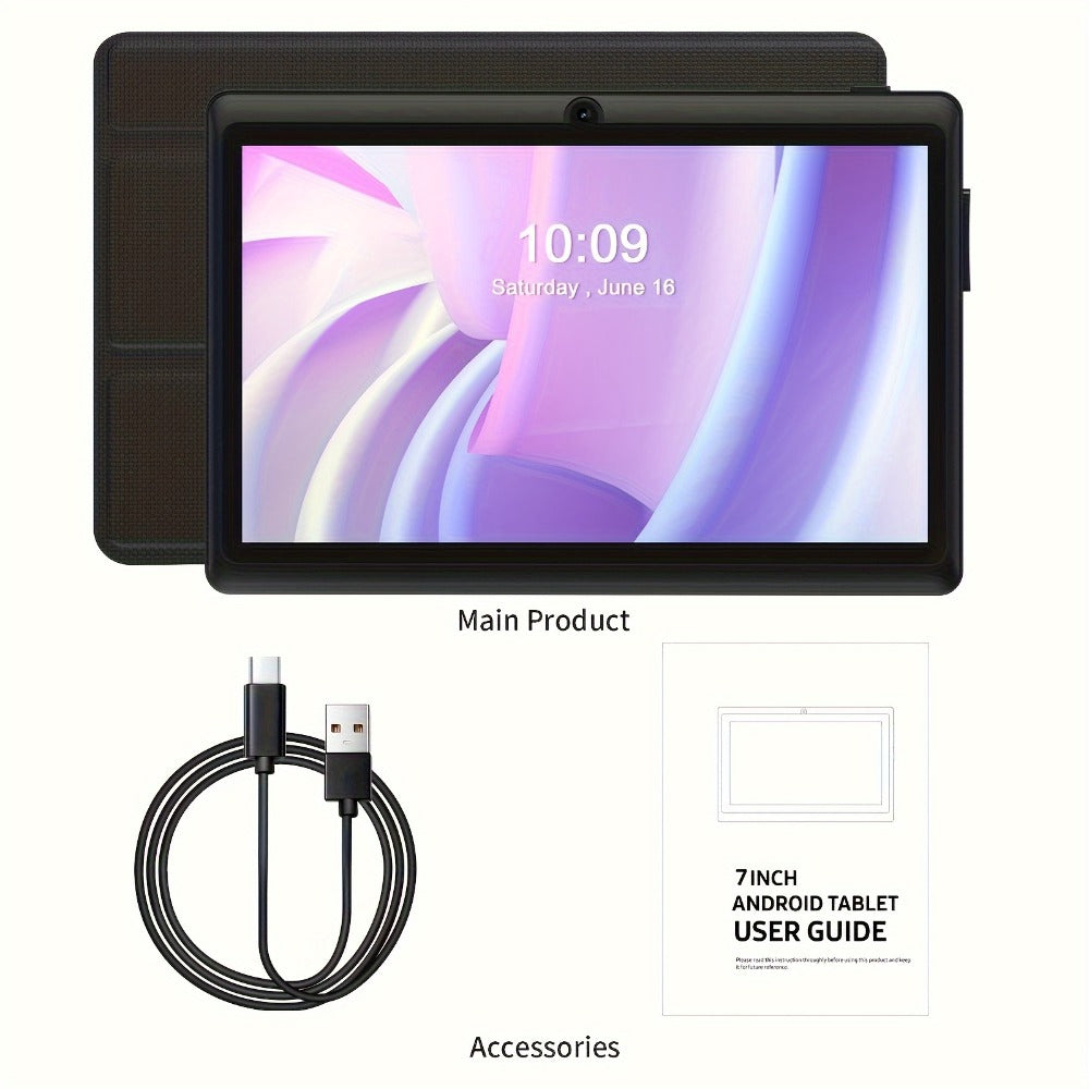 Android Tablet 7-Inch PRITOM with Android 13, 4GB Total RAM, 32GB Internal Storage and Detachable Case