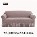 Seersucker Sofa Slipcover Elastic Band Closure Pet-Friendly All-Purpose Sofa Cover for Living Room Home Decor Protection