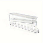 White Double-Layer Rolling Egg Dispenser with 38.2 cm Length for Refrigerator Shelf Storage