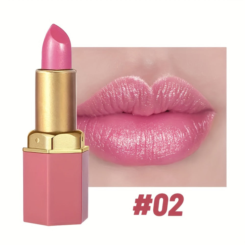Lipstick Set, Vivid Veu 6-Piece Glossy Cream Bullet Collection with Pink, Rose, Berry and Mauve Colors