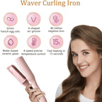 32mm Wave Curling Iron - Women's Hair Curler for Deep Curls & Instant Beach Waves, Professional Salon Styling Tool for All Hair Types