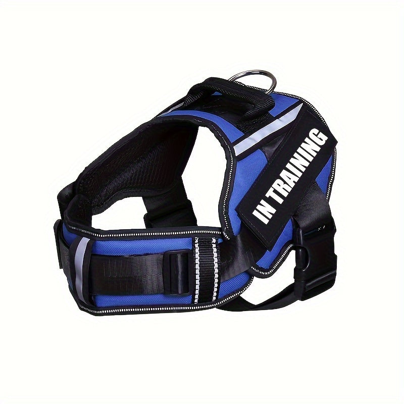 IN TRAINING Patch Dog Harness in Four Colors and XS–XL with Reflective Strips, Handle and Neck Padding