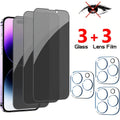 Screen Protector, 6-Piece iPhone X Privacy Glass Set with Three Screen Films and Three Camera Lens Covers