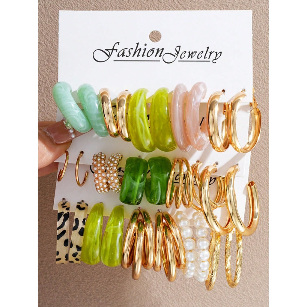 Earrings for Women - Geometric Earring Set 20 30pcs Colorful Multi-Style Random Assorted - product detail view 9