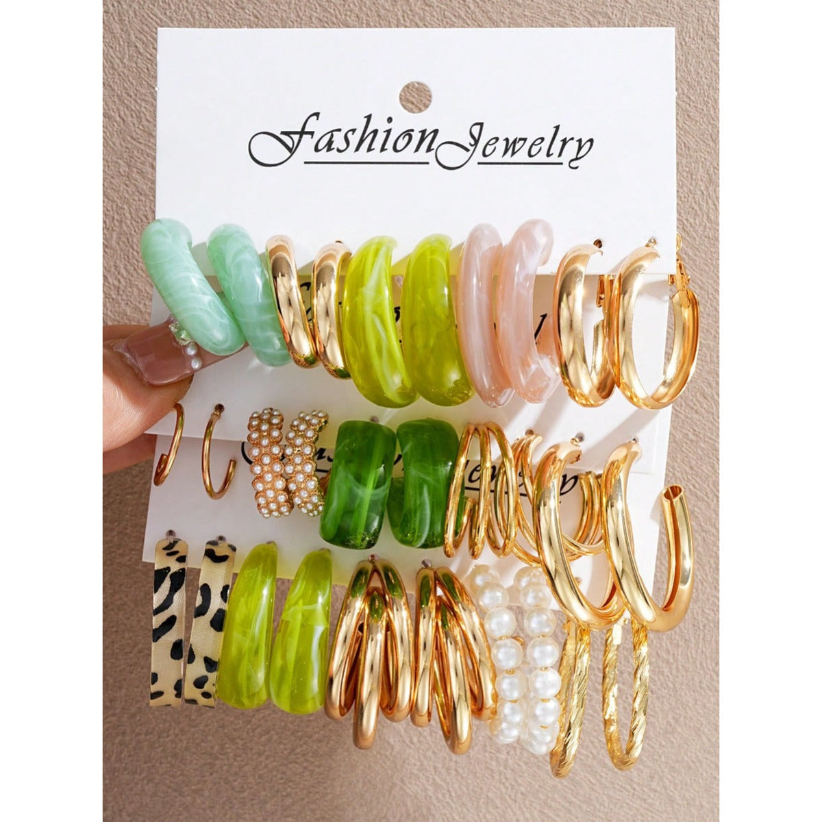Earrings for Women - Geometric Earring Set 20 30pcs Colorful Multi-Style Random Assorted - product detail view 9