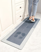 Kitchen Mat Set 2 Piece Anti-Slip Water Absorbent Thickened Diatom Mud Floor Mats for Kitchen Bathroom Entryway