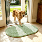 Oval Chenille-Style Bath Mat with Five Color Designs and 40 × 60 to 63 × 95 cm Size Options