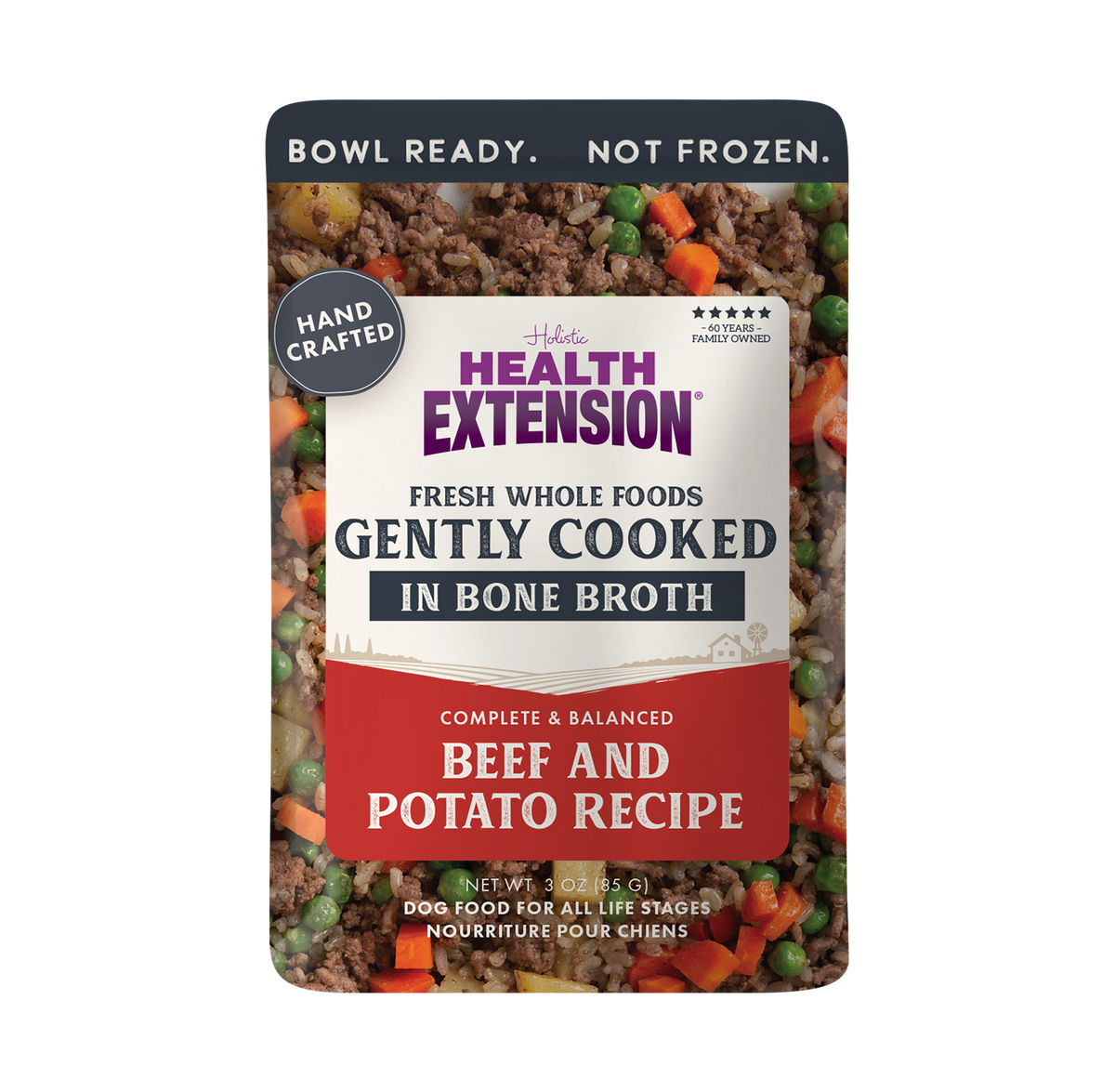 Gently Cooked Beef Dog Food 3 ounce / Single Pouch