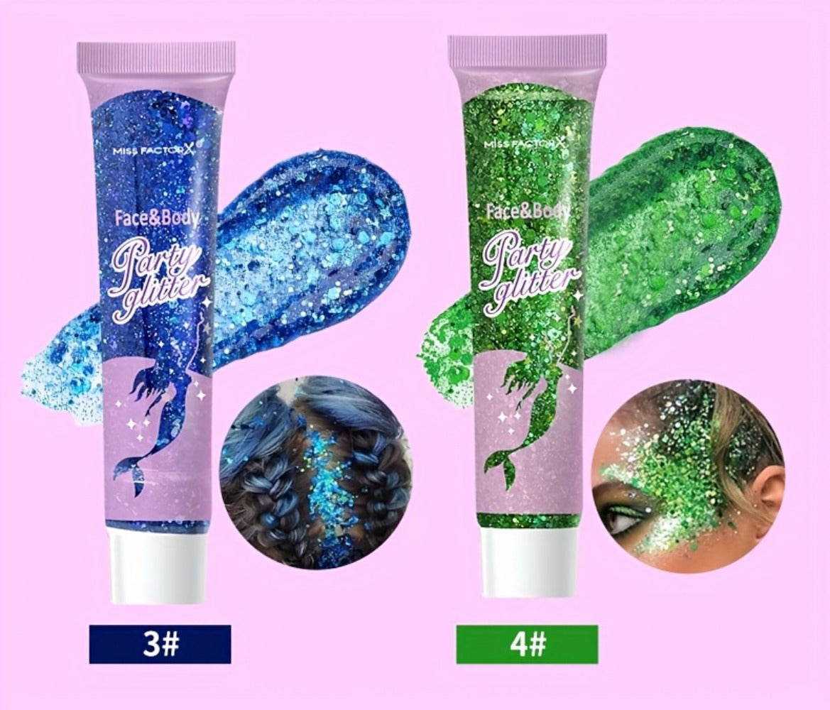 Holographic Glitter Gel Set 10 Colors Cosmetic Grade Face Body Makeup – Festival Rave Cosplay Anime
