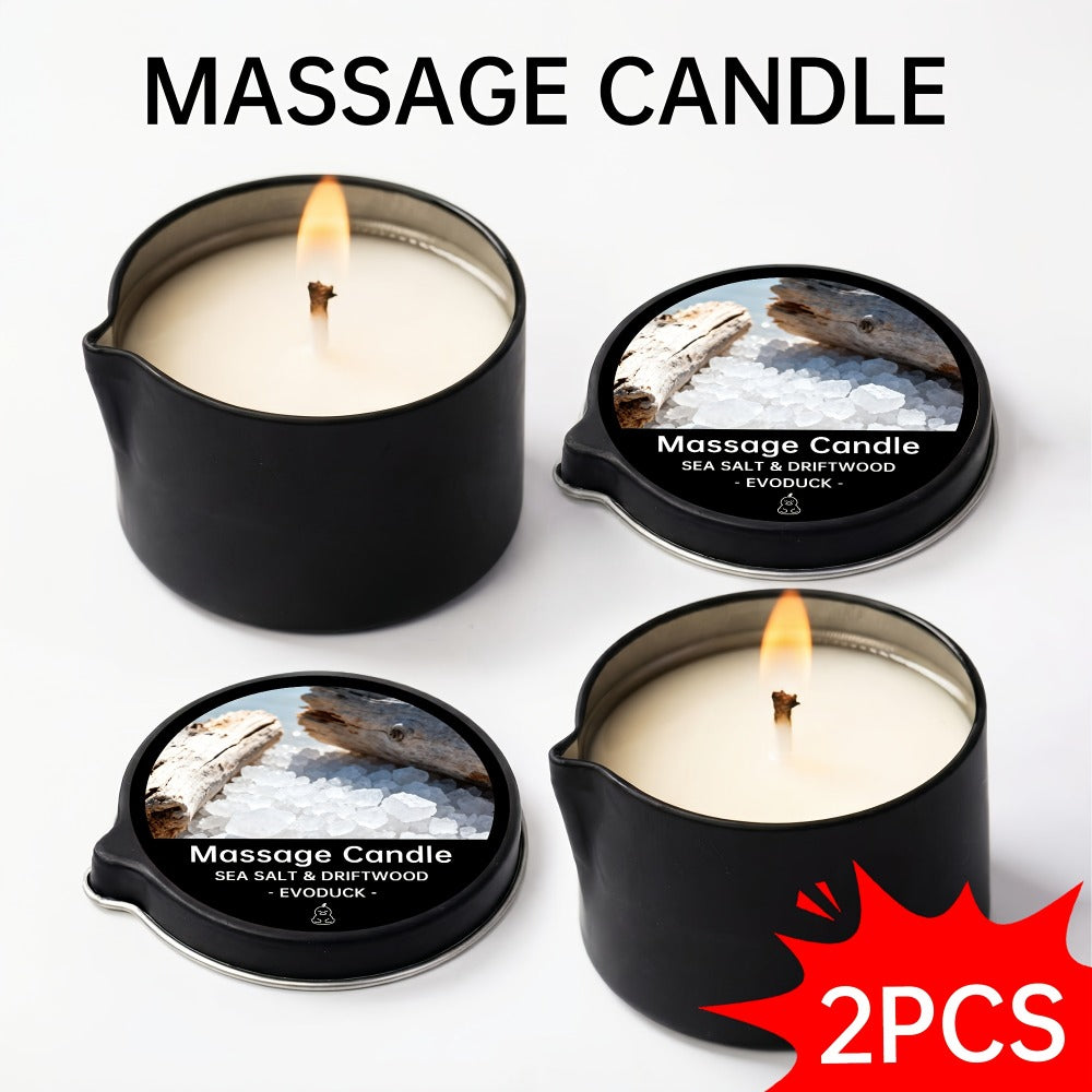 Black-Tin Massage Candle with Scent and Pack-Count Options for Spa, Pedicure and Body-Oil Use