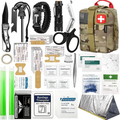 258-Piece Outdoor Tool and First Aid Supply Kit with Five Color-Labeled Molle Pouch Options