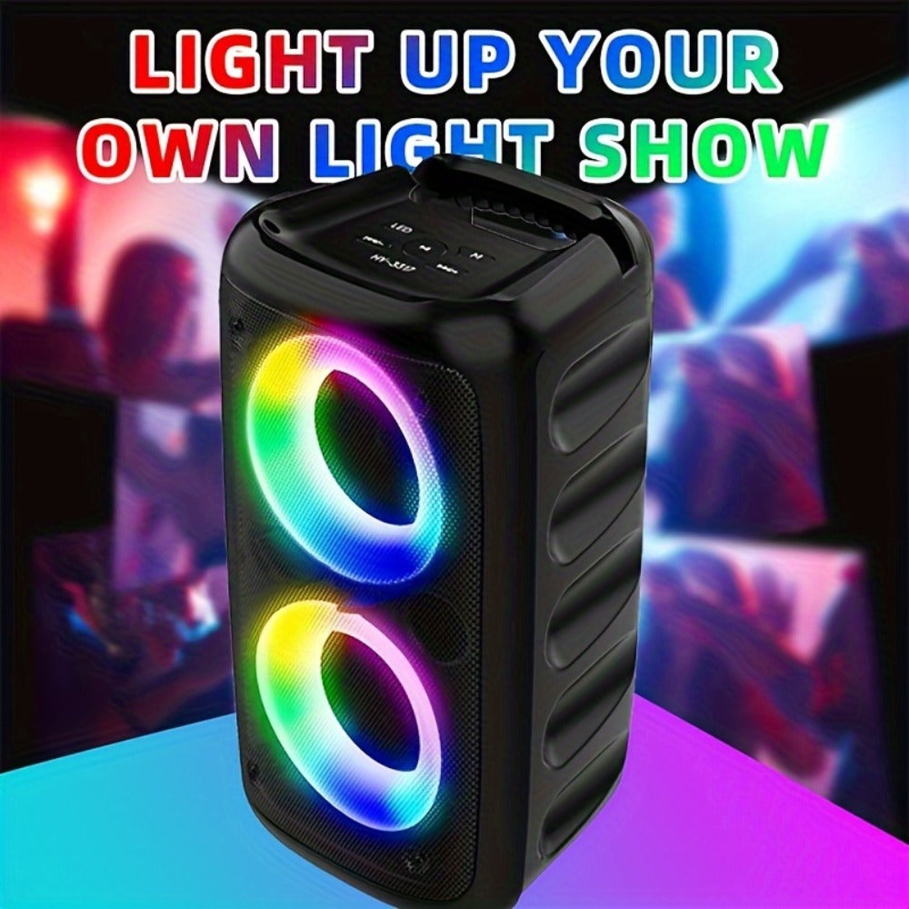 Wireless Bluetooth Speaker with Color LED Lights, MOKiN KTS-1265 Portable Party Speaker, Bass Boost