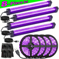 UV Black Light Bars & Strips 8-Piece Set, 385-400nm USB Powered 5V LED Blacklight for Glow Party