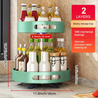 Rotating Spice Rack Double Layer Stainless Steel Countertop Corner Seasoning Storage for Laundry Rooms, Closets and Home Organization