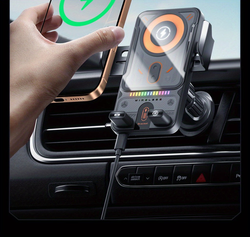 Car Wireless Charger 15W Auto-Align Smart Sensor FOD Detection Auto-Sensing Infrared Clamp 4mm for an Everyday Personal Care Routine
